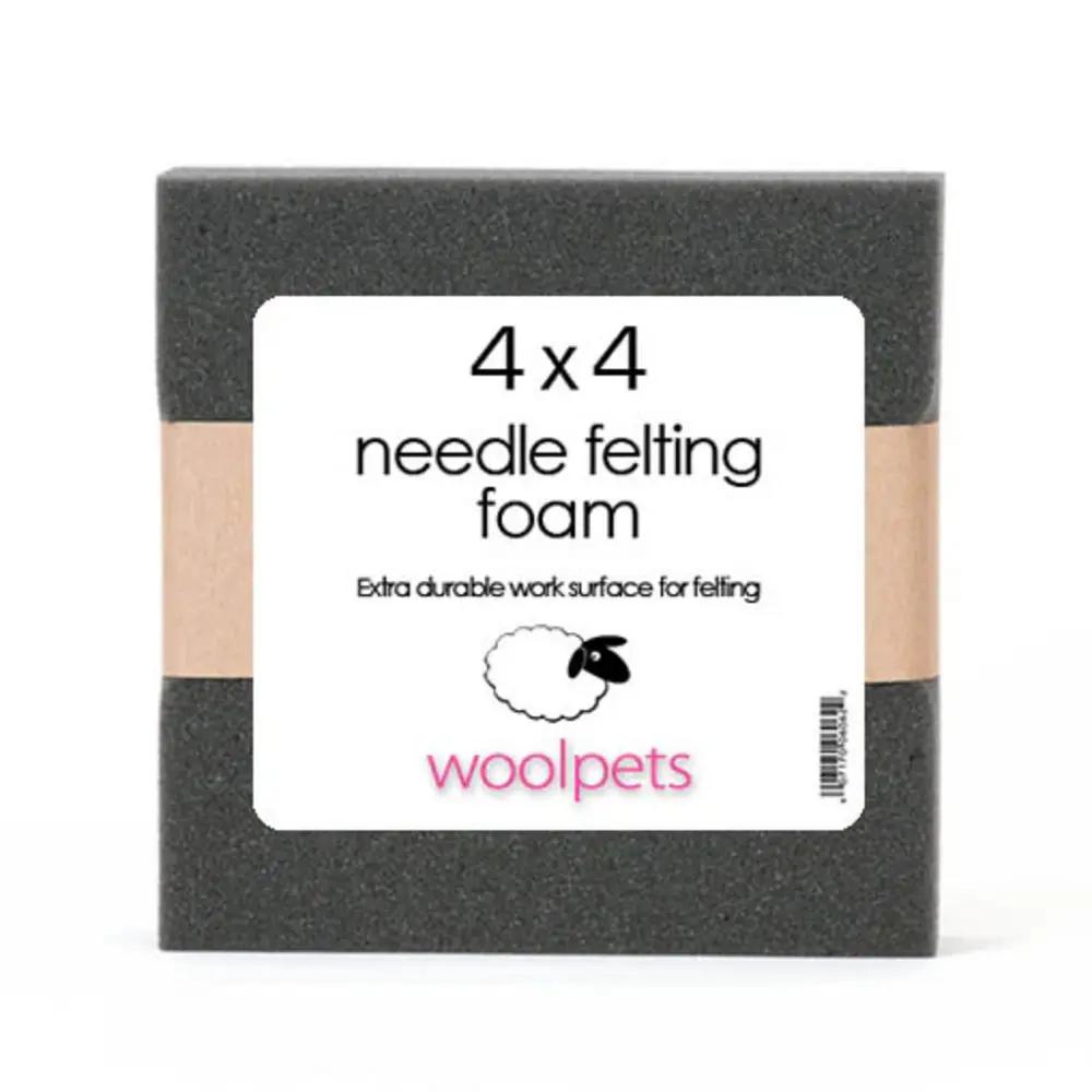 Craft Supplies, Art & School, 4"x4", Woolpets, Charcoal, Foam Felting, Pad, 893357